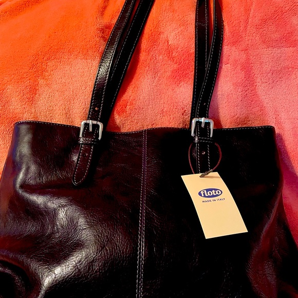 Women's Leather Shoulder Bag - Dark Brown - Picture 1 of 7
